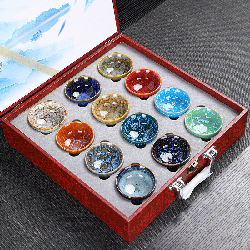 Kiln Change Jian Zhan Ceramic Kung Fu Tea Set Tea Cup Set Small Tea Bowl Tasting Cup Tea Cup
