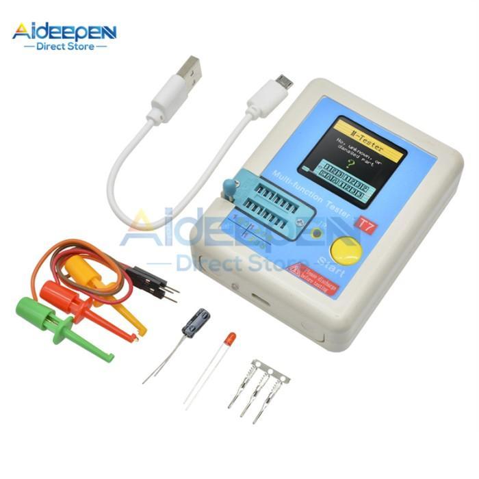 Lcr-T7 T7 Transistor Tester Tft Diode Triode Capacitance Meter Lcr Esr Meter Npn Pnp Mosfet Ir