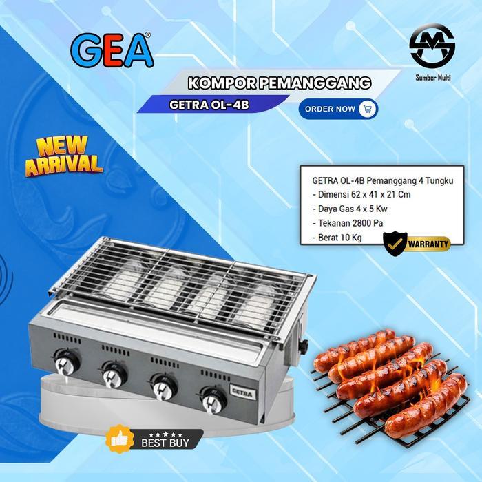 Griller 4 Tungku Getra / Kompor Panggang Getra OL-4B - 4 Tungku