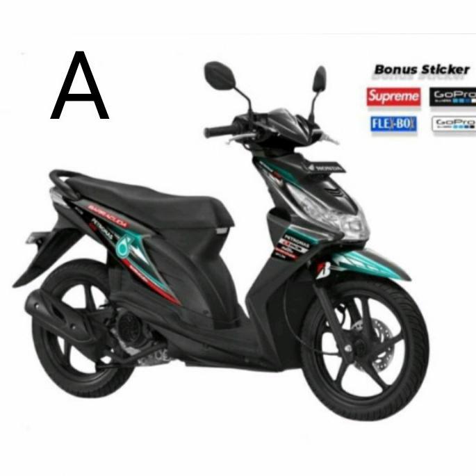 Sticker striping variasi beat karbu motif petronas