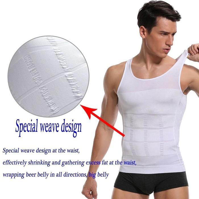 k6zv- Slim N Lift Body Shaper For Men Singlet Kaos Baju Pelangsing Pria