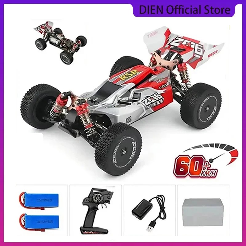 Wltoys 144010 144001 75Km/H 2.4G Rc Car Brushless 4Wd Electric High Speed Off-Road Remote Control