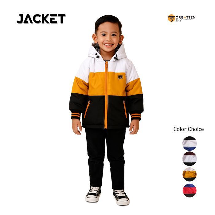 [Voucher] Forgotten Sky Jaket Anak Puffer Aplikasi Bahan Despo / Jaket Hoodie Anak Laki-laki