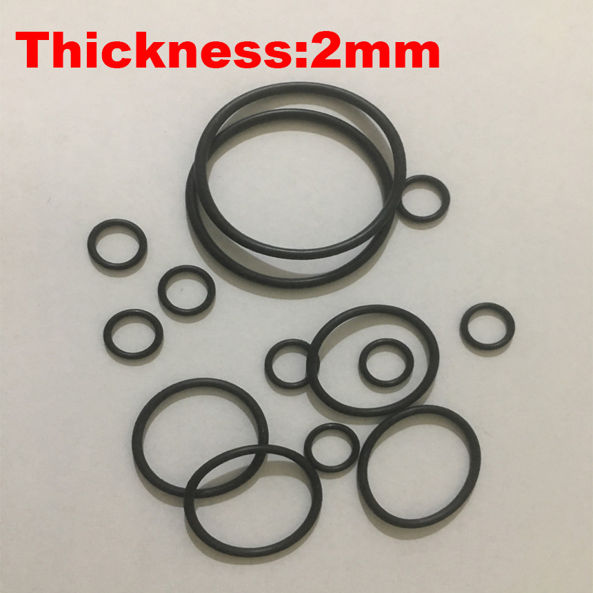 200pcs 25x2 25*2 26x2 26*2 27x2 27*2 28x2 28*2 OD*Thickness Black NBR Nitrile Chemigum Rubber O-Ring