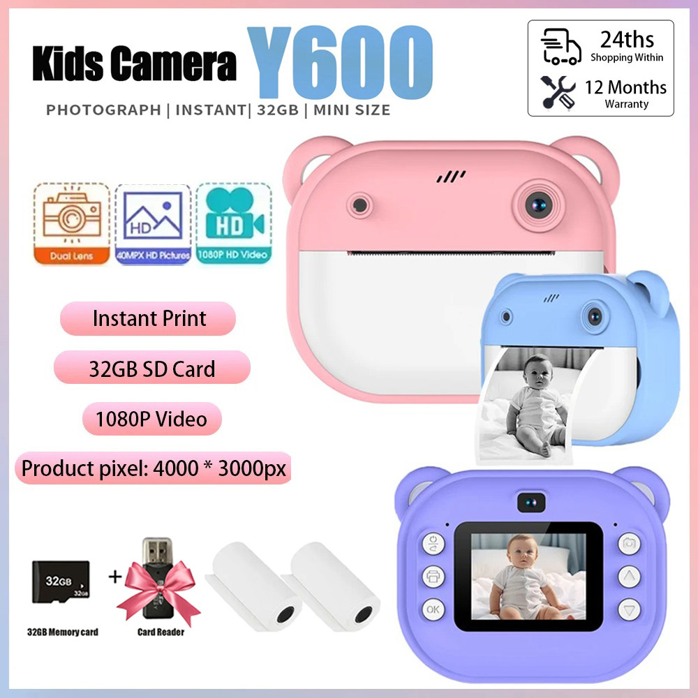 Children Digital Camera Instant Print for Kids Thermal Print Camera Instant Photo Printing Camera