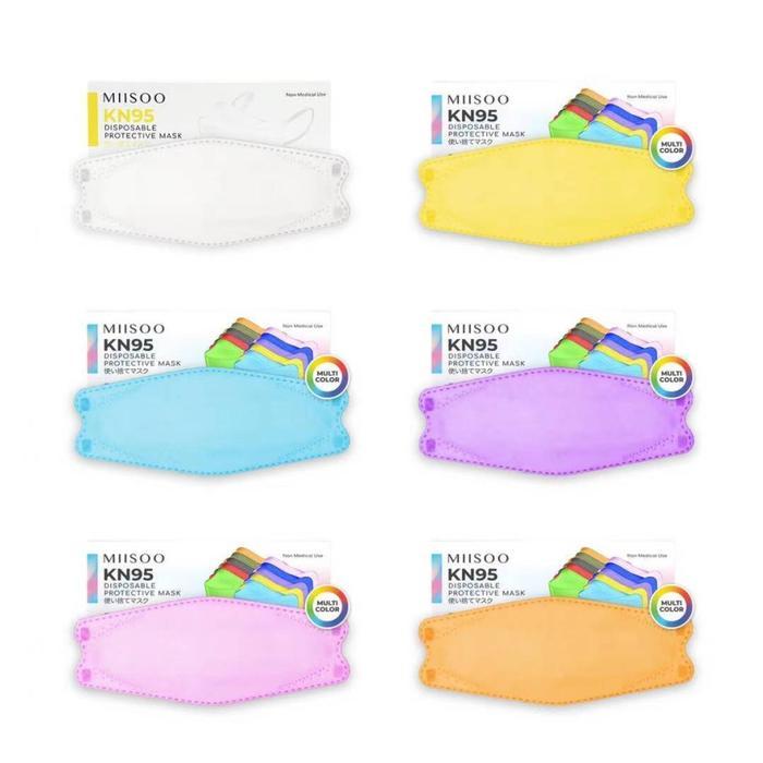 a535- Miisoo Disposable Masker Kf94 Evo Multi Color N95 Kn95 Masker Wajah 4Ply