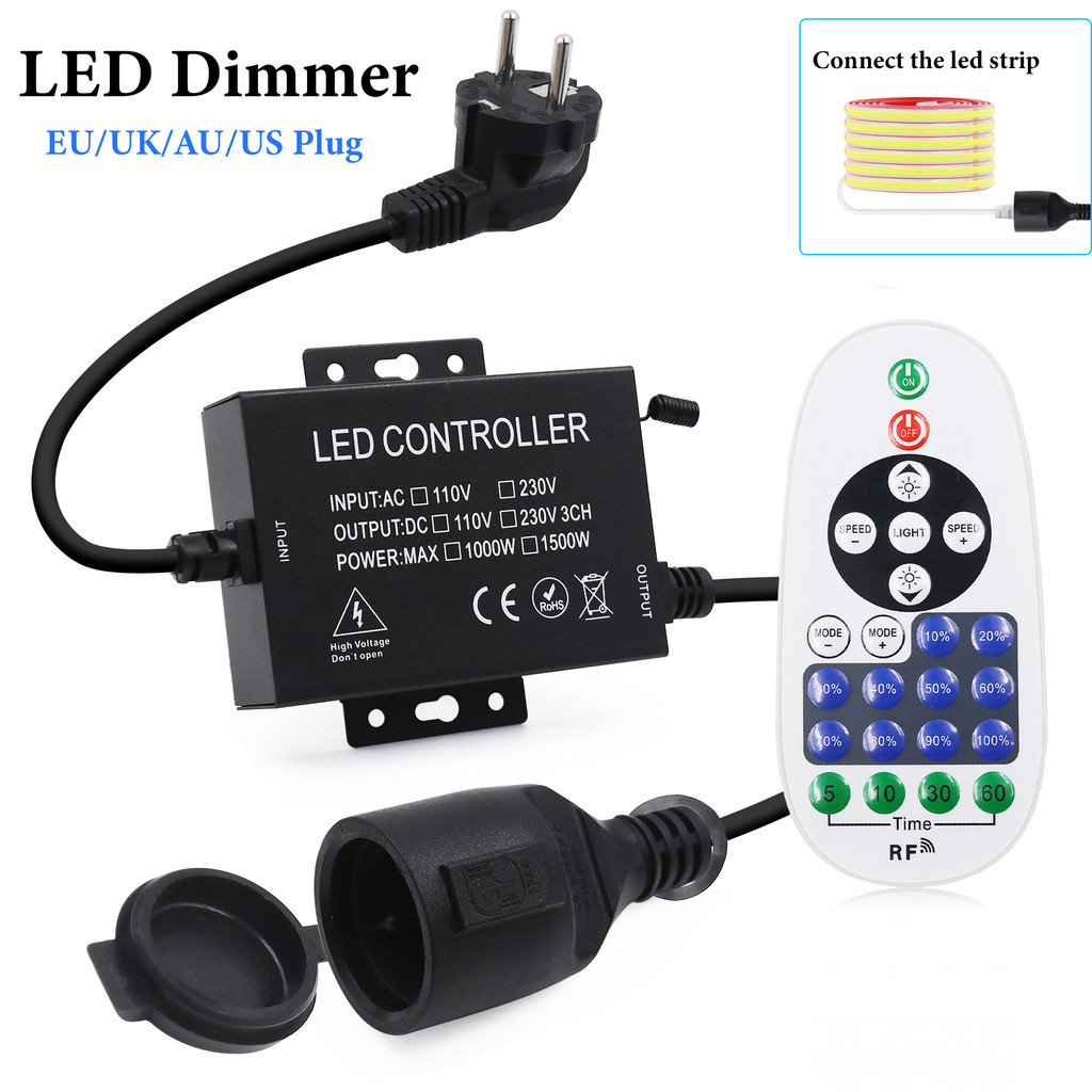 LED Dimmer AC 220V 110V LED Strip Dimming Controller 23Key RF Remote Controller Dimmer For Christmas