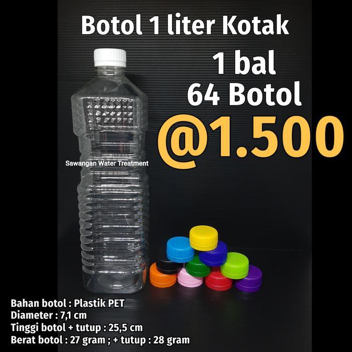 doni- Botol 1 Liter Plastik Kotak / Botol Minyak 1 Liter Gojek Grab Only