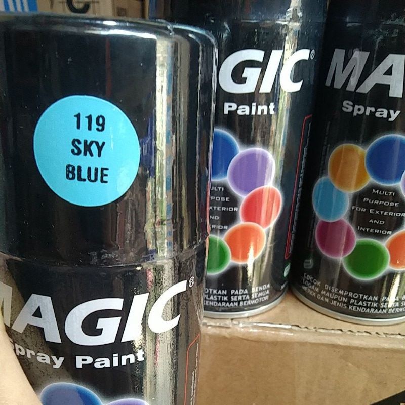 cat semprot pilok pilox magic spray paint magic sky blue 119 300cc biru langit biru cerah biru