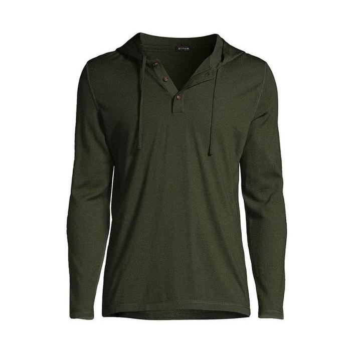 Promo Kaos Hoodie Pria Lengan Panjang Polos Model Kancing Di Depan Warna Hitam Putih Bahn Katun