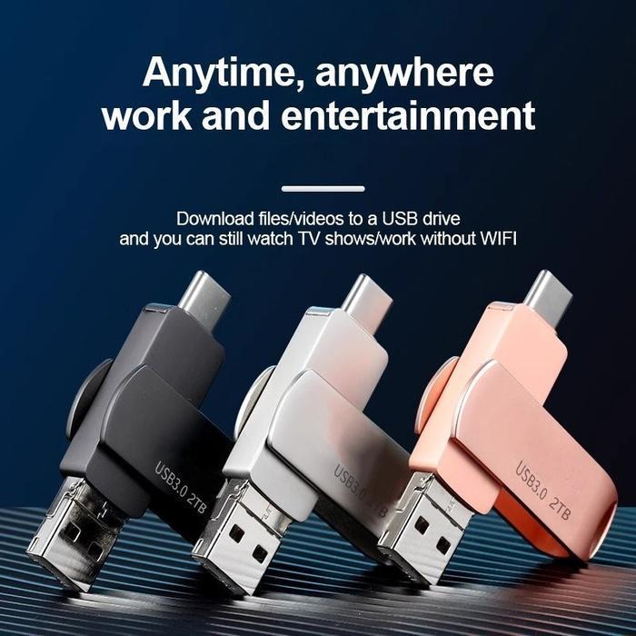 FLASHDISK 4IN1 IOS OTG USB FLASH DRIVE 2TB UNTUK IPHONE ANDROID PC DENGAN PORT TYPE-C MICRO USB DAN