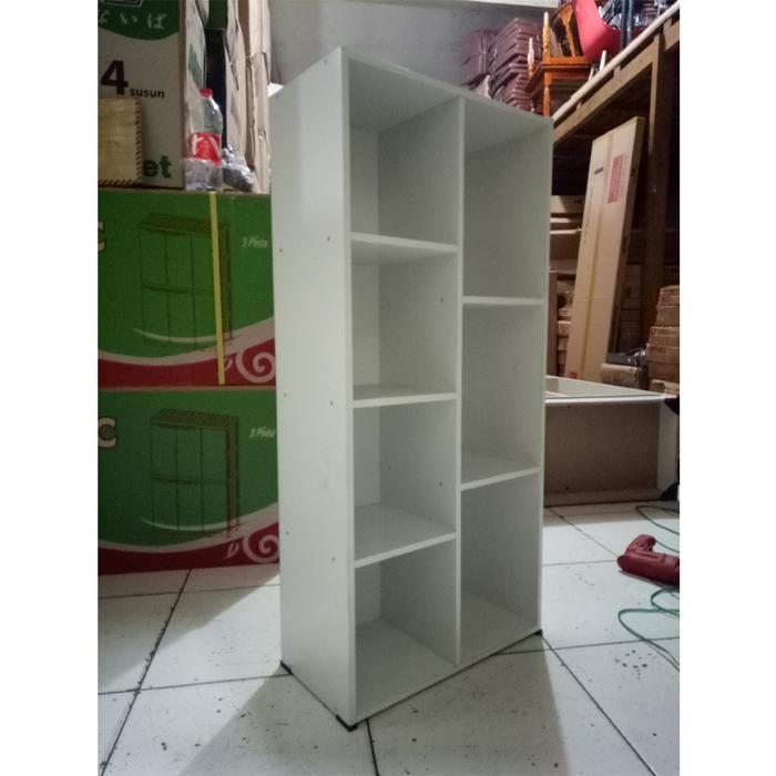 sc8h- Lemari Rak Buku Serbaguna Loker Dokumen Kantor Kayu 7 Rak