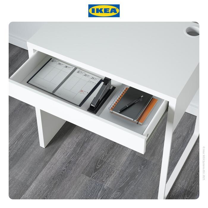 0nym- Ikea Micke Meja Kerja Dengan Laci Putih 73X50 Cm