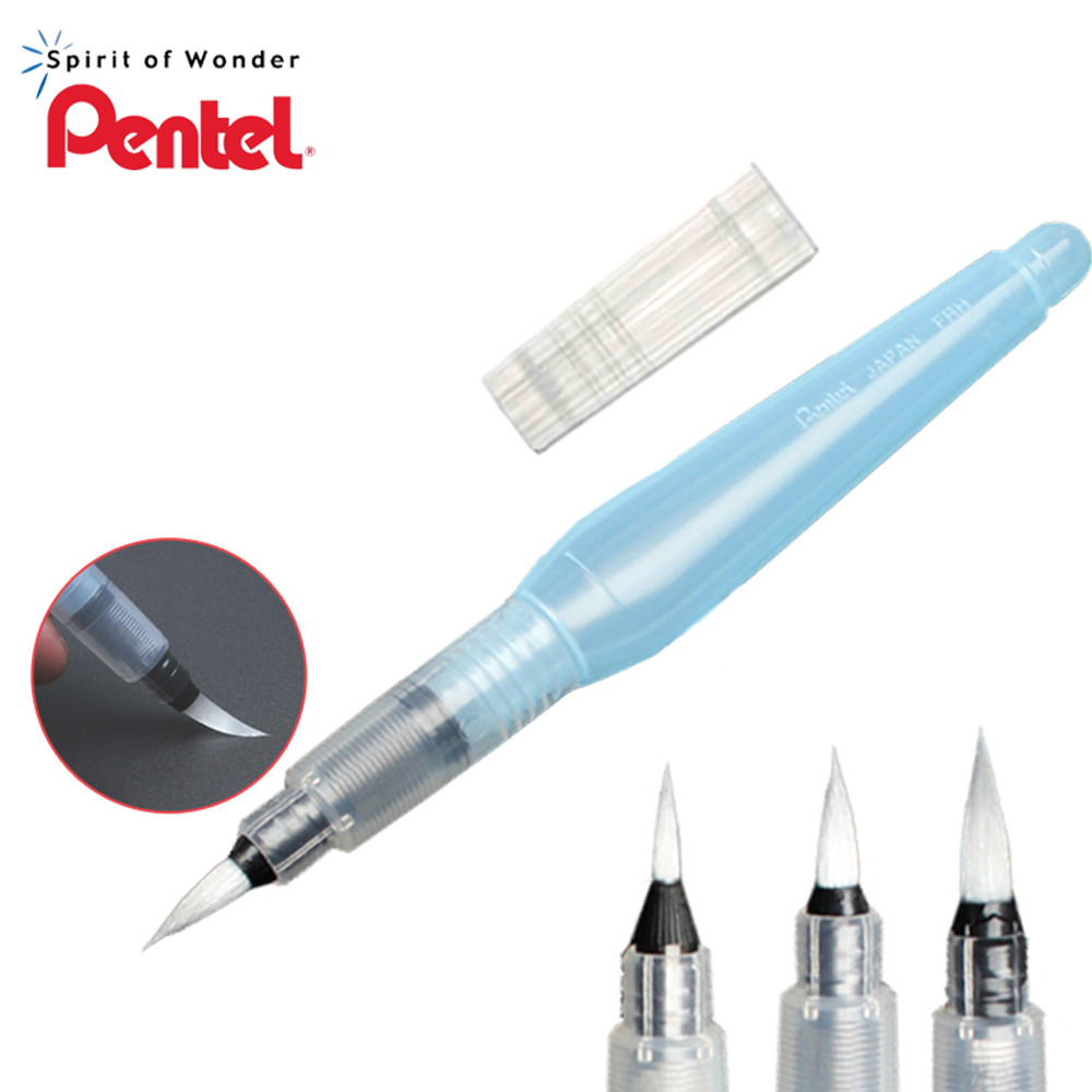 1pcs Japan Pentel Press Tap Water Pen Water Injection Type Water Storage Brush Soft Head High Capaci
