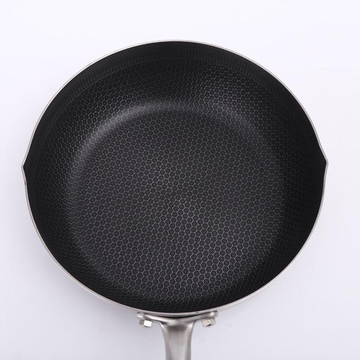 [Ms] Wajan 316 Stainless Steel / Wok Pan Honeycomb Anti Gores Terlaris