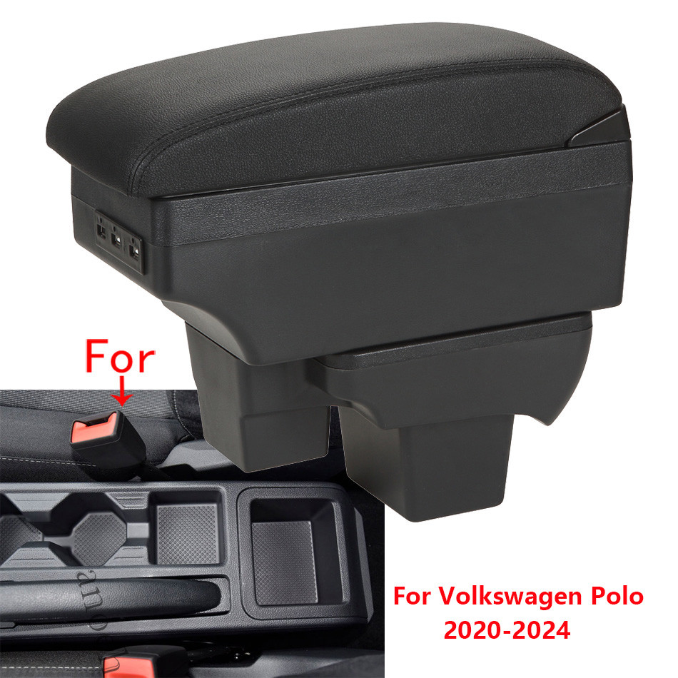 For Volkswagen Polo Armrest Box For Vw Polo Car Armrest Fit 2020-2024 Storage Box Fit Parts Car
