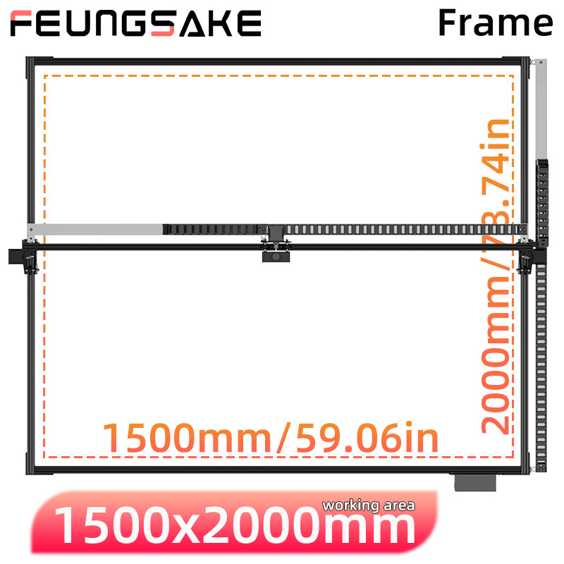Feungsake Laser Engraver Machine Frame Kit Working Area 1500X2000Mm Cnc Wood Router Laser Engraving