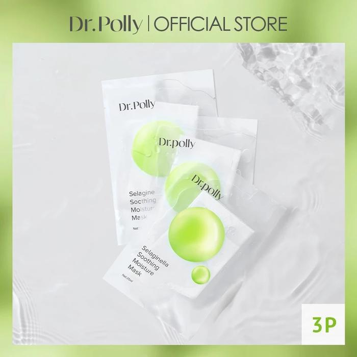 kdln- Dr.Polly Selaginella Soothing Moisture Mask 25Ml Masker Wajah Alami Untuk Kulit Kering