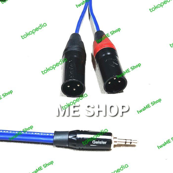 jack audio 3.5mm stereo cabang to 2 xlr canon male 3pin 2M original