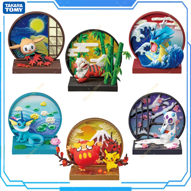 Re-Ment Genuine Pokemon Figure Japanese Window Pikachu Darumaka Hisuian Growlithe Rowlet Froslass