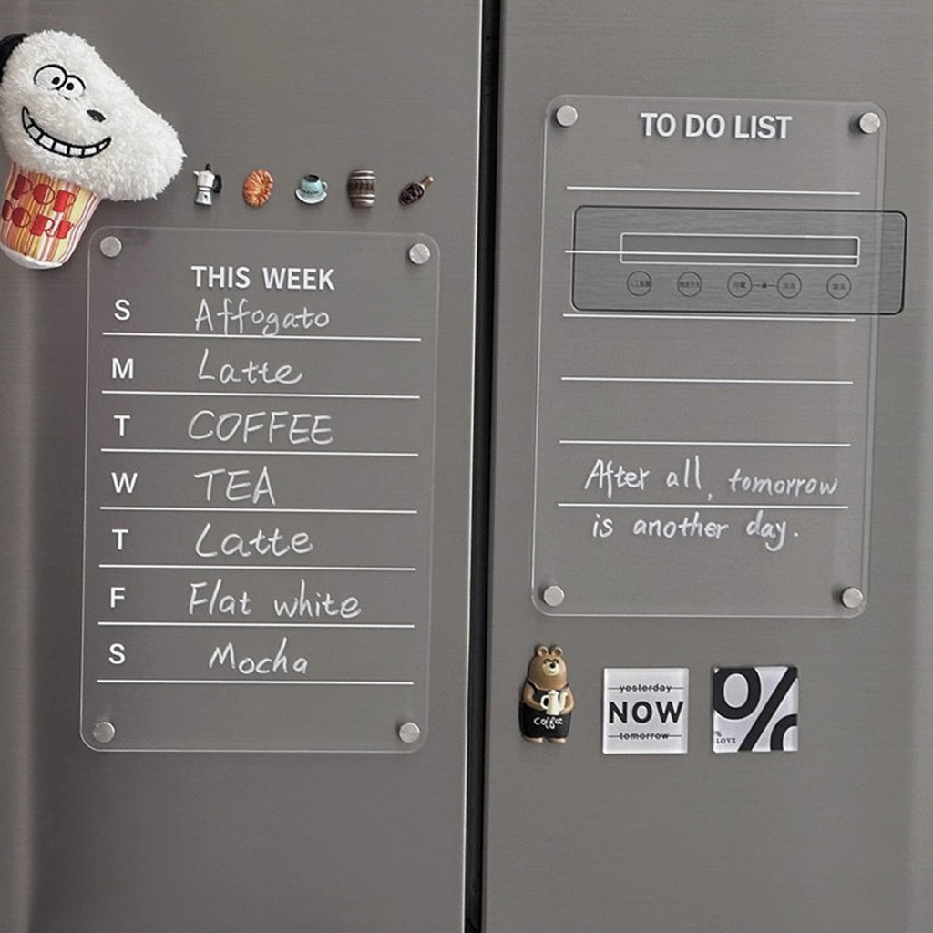 Magnetic Transparent Acrylic Message Board Reusable Weekly Monthly Planner Office Organization