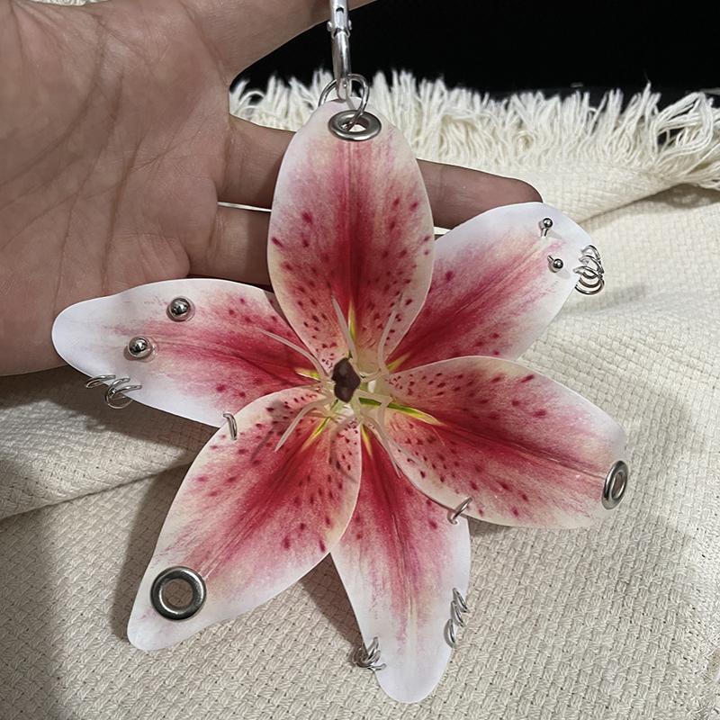 Exquisite Phalaenois Orchid Lily Keychain Creat Simulation Flower Bag Pendant Fashion Backpack