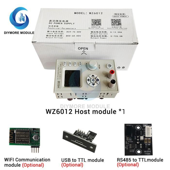Dc 9-70V Wz6012 Power Supply Dc Regulated Power Module Supply 60V 12A Digital Control Adjustable Lcd