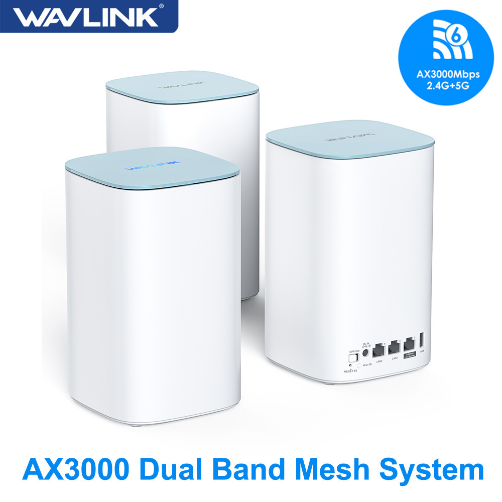Wavlink Ax3000 Wifi6 Mesh System Dual-Band Whole Home Vpn Router/Extender 256 Devices Mu-Mimo&Ofdma