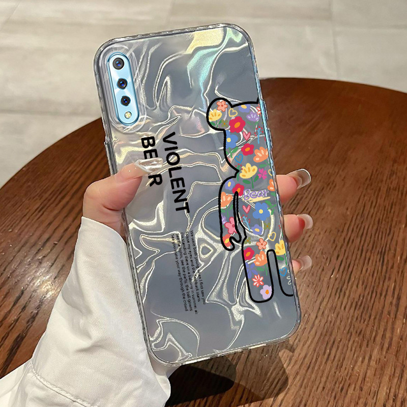 Casing Hp VIVO S1 VIVO S1 Pro Case Casing Pola Beruang setengah HP Kasing Kasus ponsel transparan me