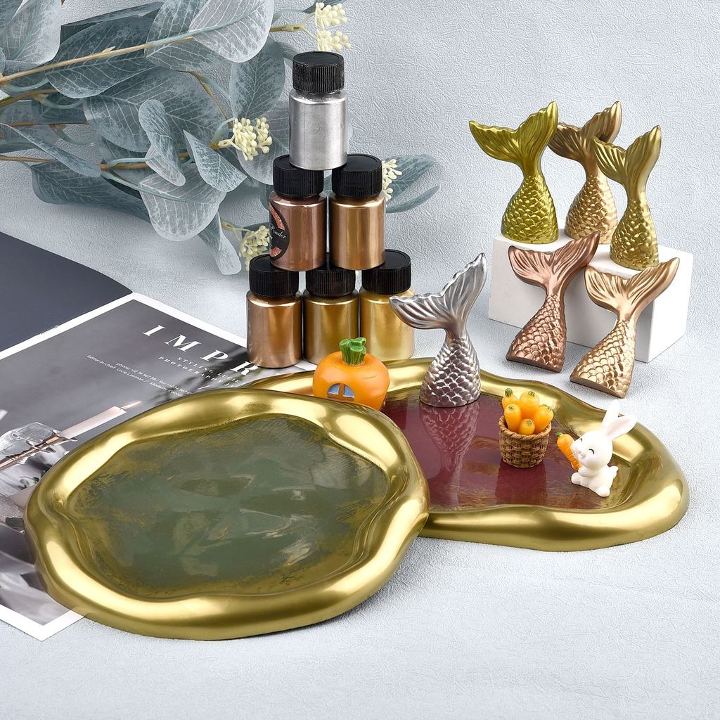 Metallic Powder Epoxy Resin Pigment Shimmer Gold Silver Color Pearlescent Colorant Dye DIY Resin Epo