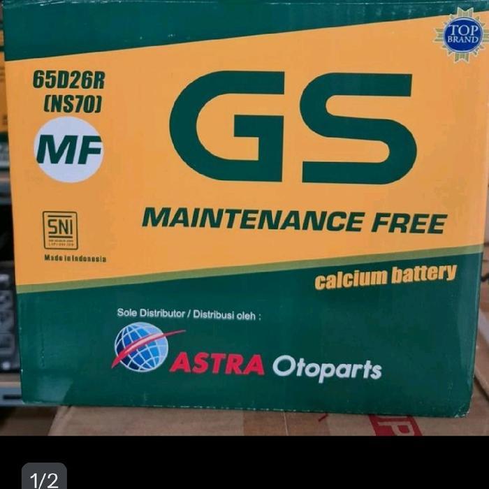 Aki Mobil NS70 / 65D26R GS MF Aki Mobil Mitsubishi kuda bensin Kijang LSX Dll