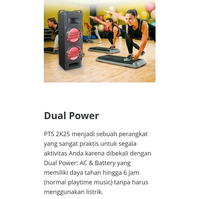 iklk- Polytron Portable Speaker Pts2K25/Pts 2K25 Bluetotth +Mic Wireless 2Pc