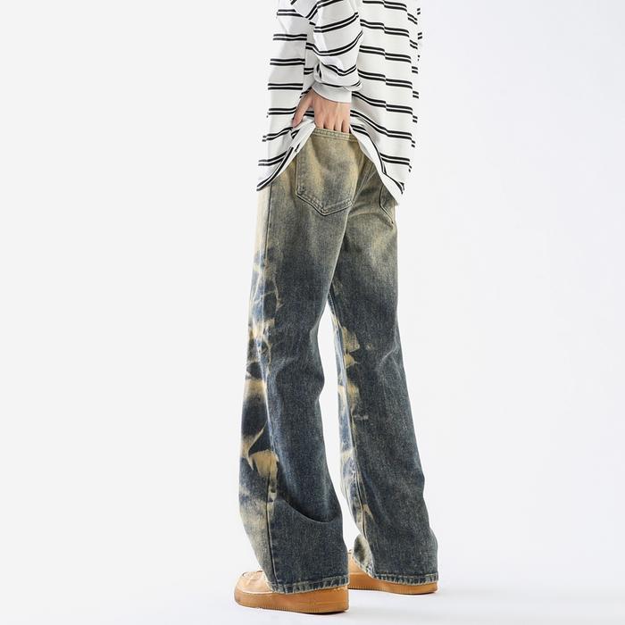 8zg8- Celana Jeans Unisex Celana Baggy Jeans Gombrong Oversize Straight Denim Jeans Kulot