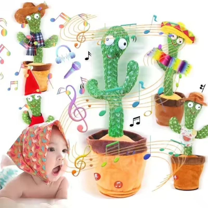 Talking, Recording ,Dancing Cactus Toys, Children's Electronic Plush Cactus Toys, 120 Songs,