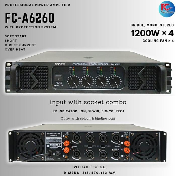 POWER AMPLIFIER FIRSTCLASS FC - A6260 Power high quality 6260 FC6260