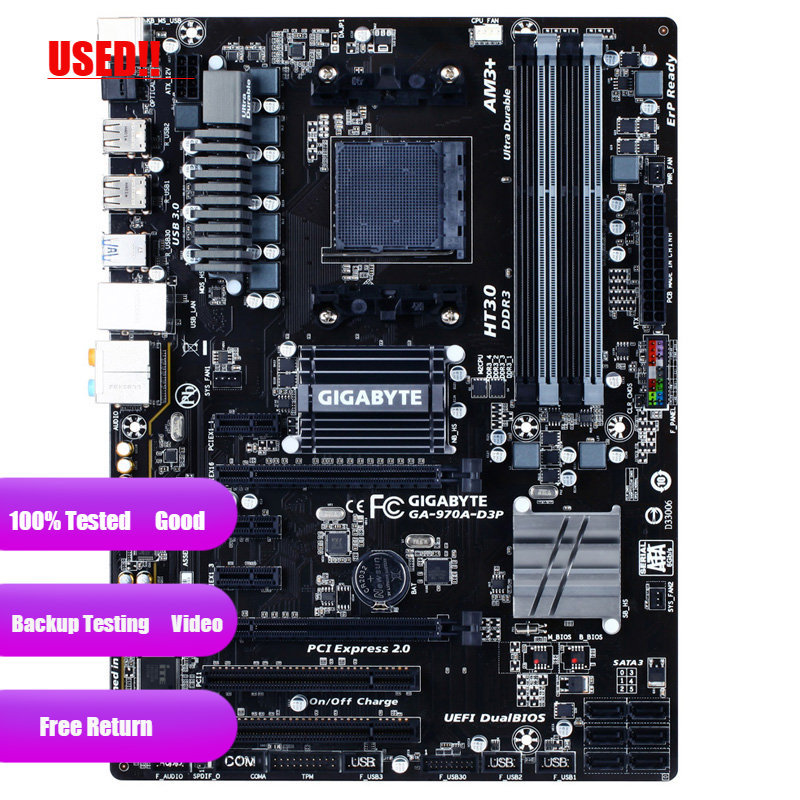 Gigabyte original motherboard GA-970A-D3P Socket AM3/AM3+ DDR3 boards 32GB 970 Desktop Motherboard