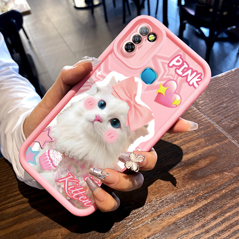 Casing Hp untuk Infinix Smart 5 Smart 6 Ram 3 Hot 10 Lite Case Pola Kucing Kartun Casing ponsel