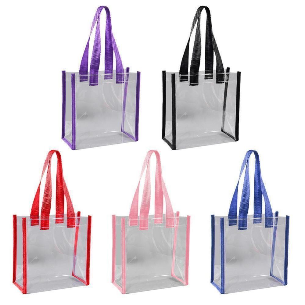 Transparent Pvc Clear Tote Bag Large Capa Car Sewn Plastic Cosmetics Shopping Bag Jelly Bag Gift Bag