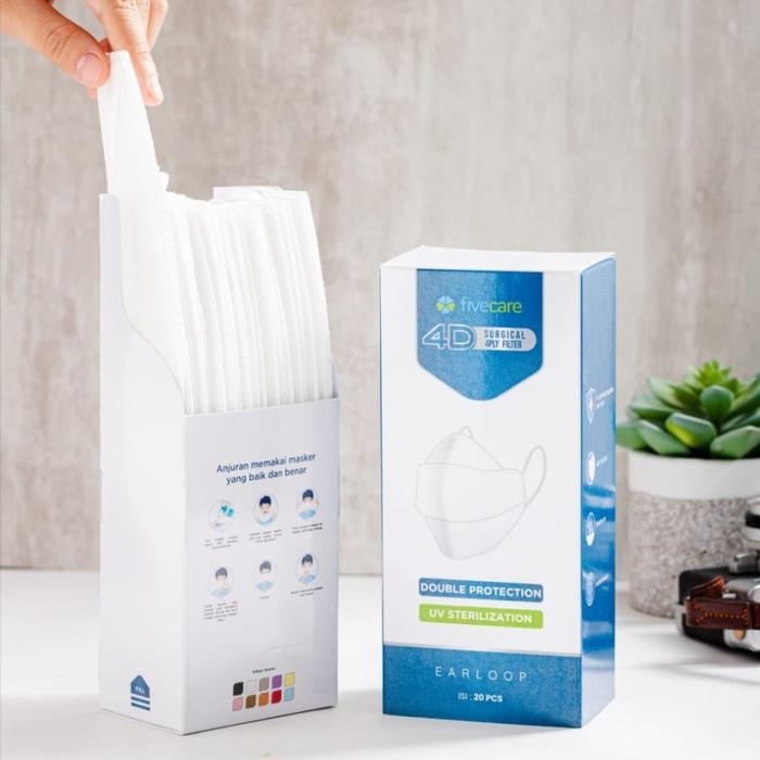 New Masker Five Care Earloop 4Ply / Masker Medis 4D Fivecare / Evoplusmed