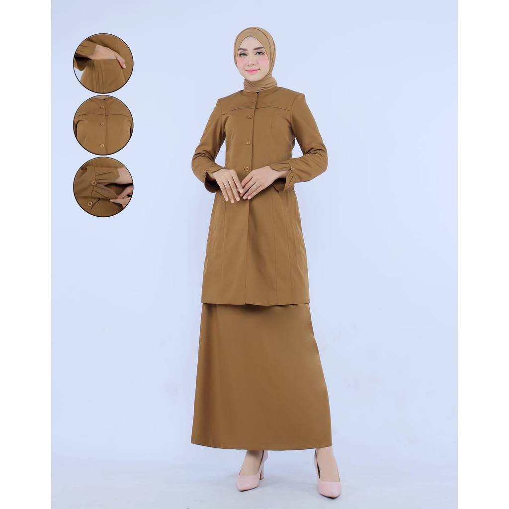 Seragam Pemda Wanita Seragam ASN Kheki Tua Wanita Seragam PDH Guru Wanita Kheki Tua Baju Dinas Kheki