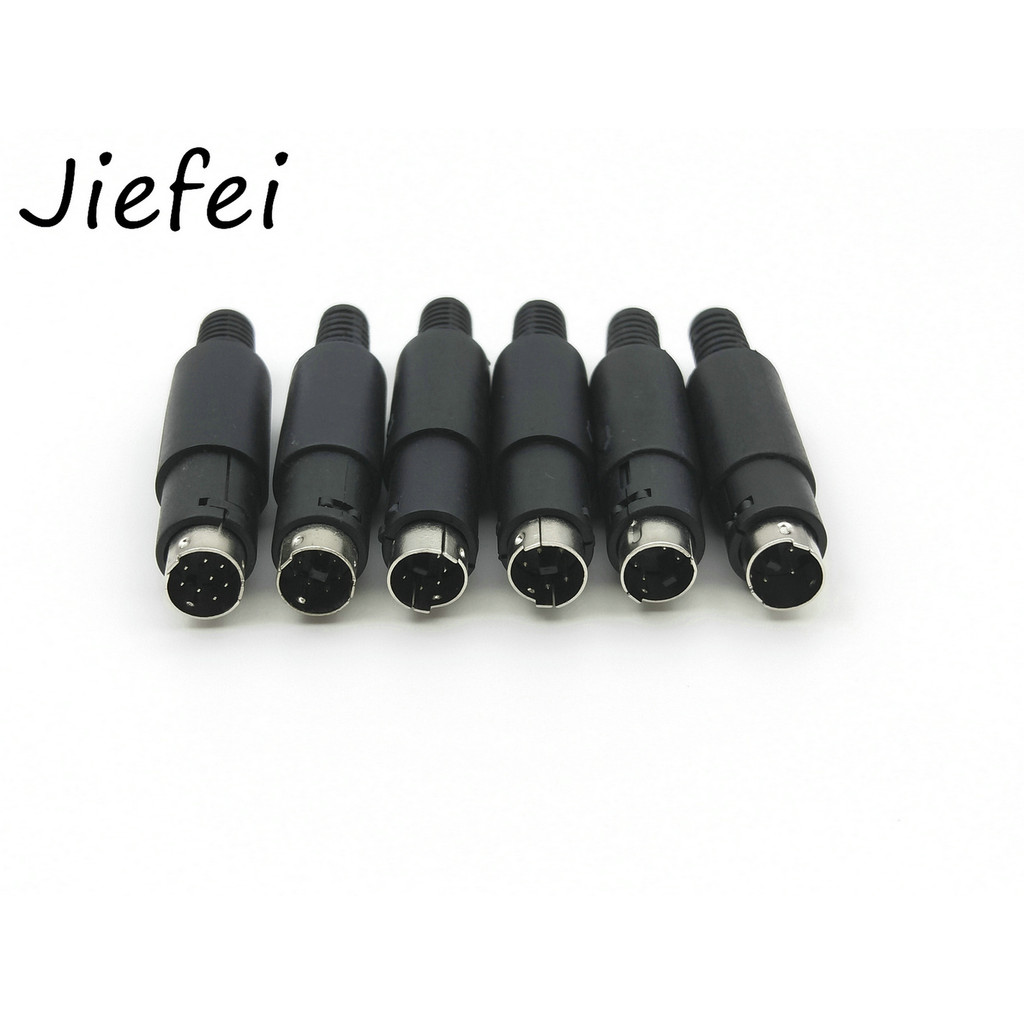 100pcs Mini DIN Male Plug 3pin 4pin 5pin 6pin 7pin 8pin 9pin Inline