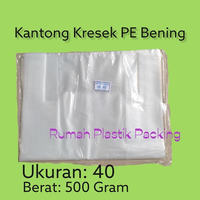 4lcj- Kantong Plastik Kresek Pe Bening Ukuran 40 Tebal Kuat Termurah