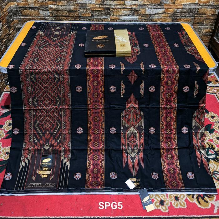 Sarung Atlas Super Premium 980 Gold - Kain Viscose Muslim Motif