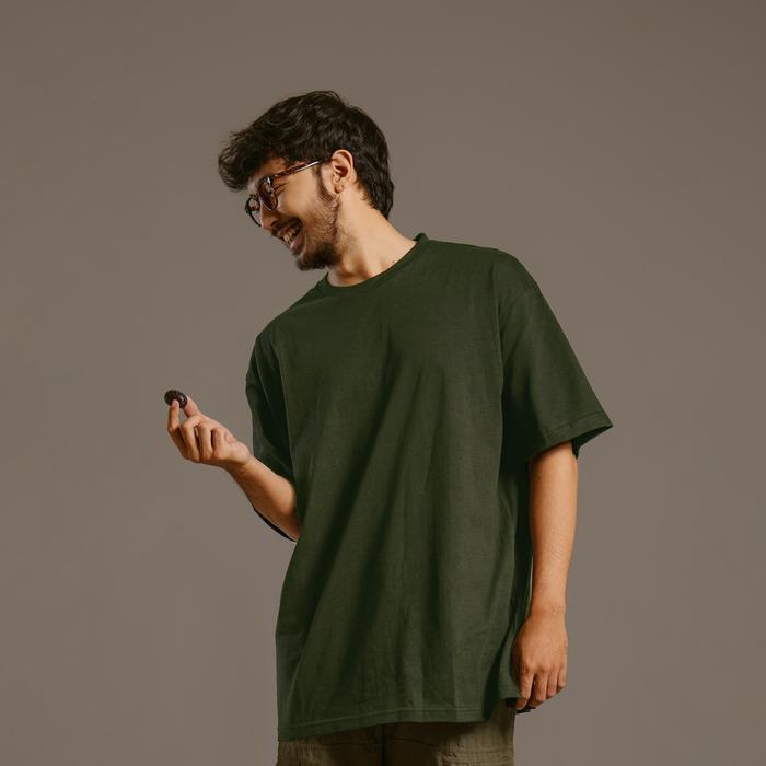 nb4m- Koze - Oversized Comfort Forest Green T-Shirt - Kaos Polos Oversized