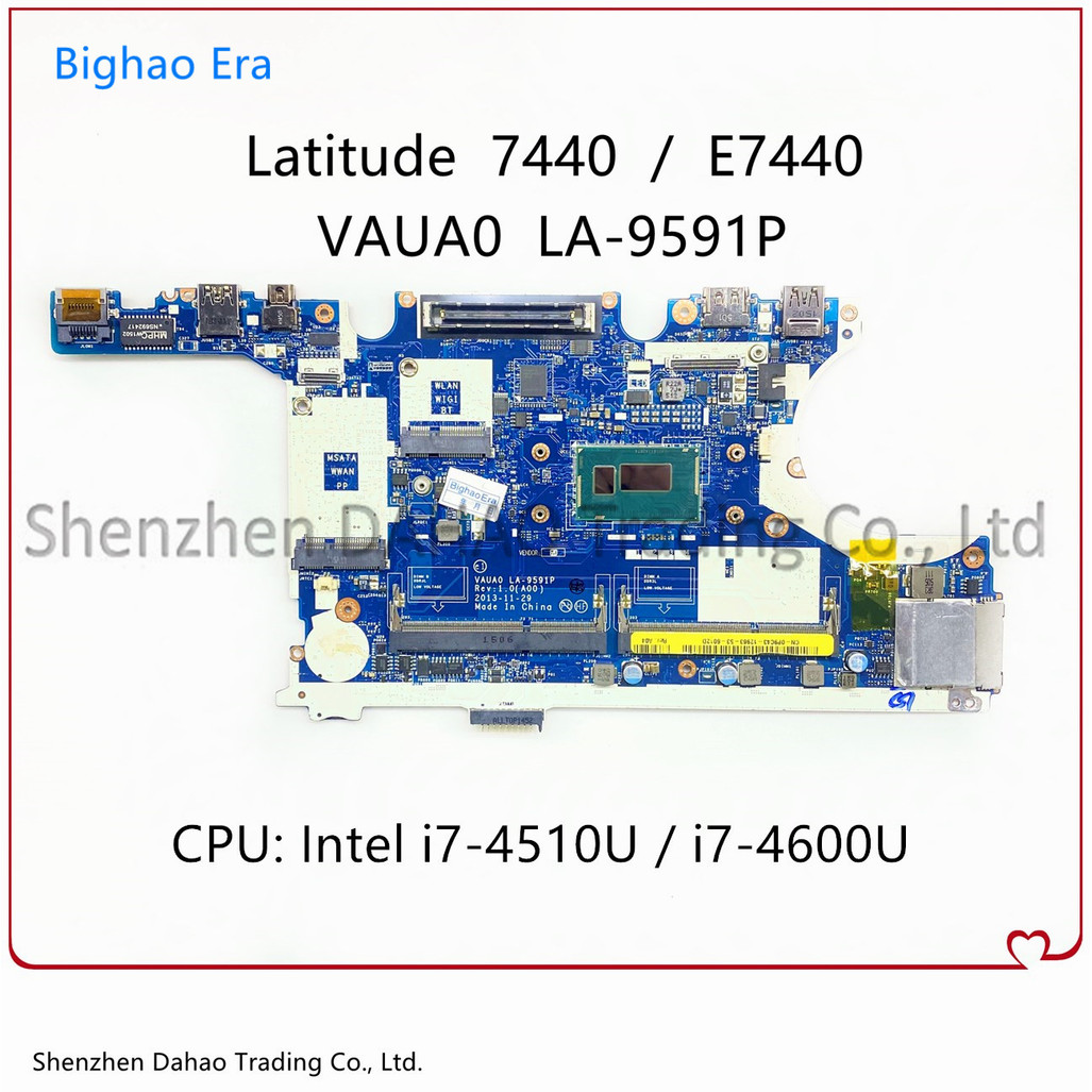 VAUA0 LA-9591P For DELL Latitude 7440 E7440 Laptop Motherboard With i5-4300U i7-4600U CPU CN-0WK2DM 