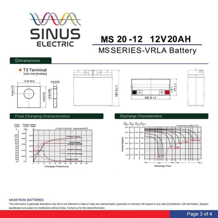 Baterai Aki 20AH 12V Baterai Aki 12V 20AH Battery Aki Vrla 20Ah 12V