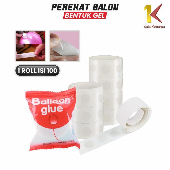 [COD] SK C1000 Lem Balon 1 Roll Isi 100 Dot Double Tape Dekorasi Ulang Tahun