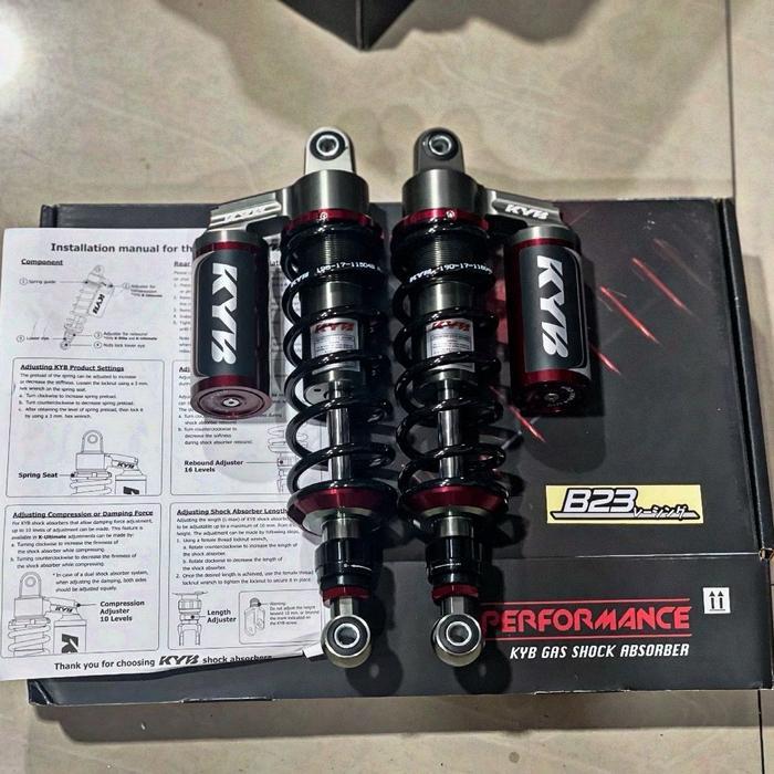shock kyb elite rx king tiger gl pro 330mm double klik original kyb japan quality shock rebound