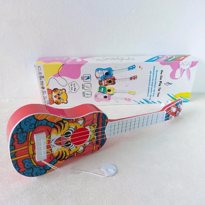 Mainan Gitar Ukulele Bergambar Untuk Anak Edukasi Alat Musik