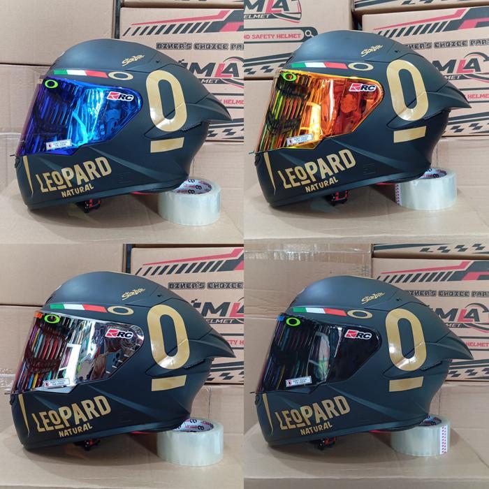 HELM FULL FACE MLA TT COURSE BLACK DOF LEOPARD PAKET GANTENG